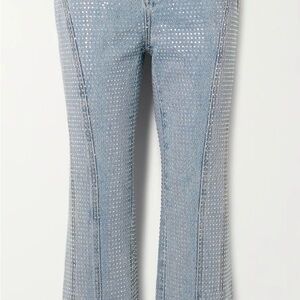 Self-Portrait Light Blue Embellished Flare Jeans